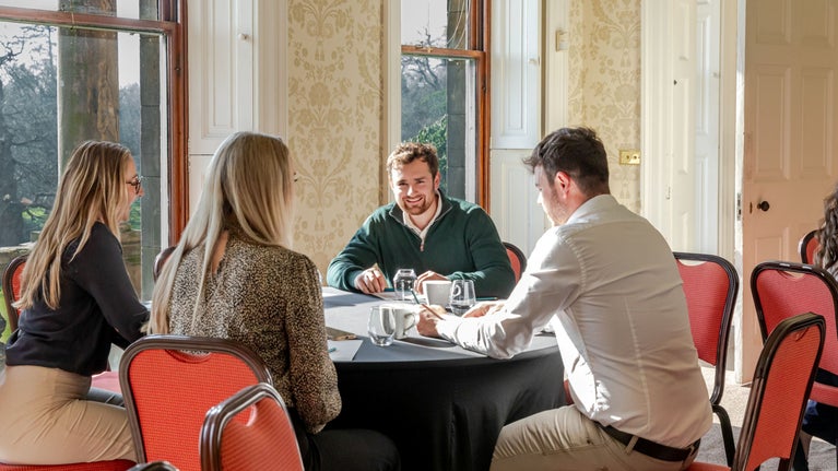 Business meeting in Lord Egerton's Apartment, Tatton Park, Cheshire